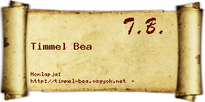 Timmel Bea névjegykártya